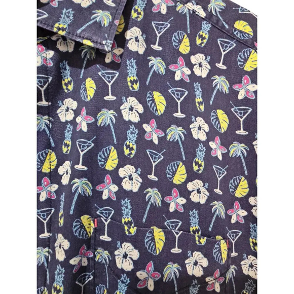 Tommy Bahama Martini Tasso Camp Shirt Ocean Deep Size Medium - Picture 4 of 7